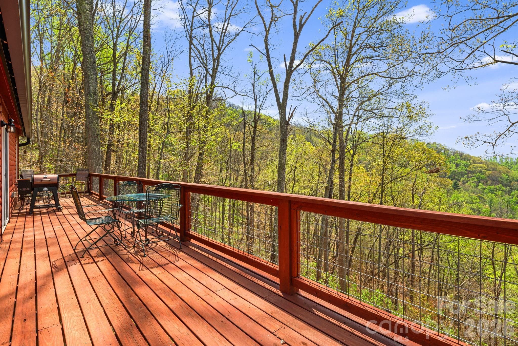 Rear Deck with Beautiful Views - 120 Wilderness Drive, Weaverville
