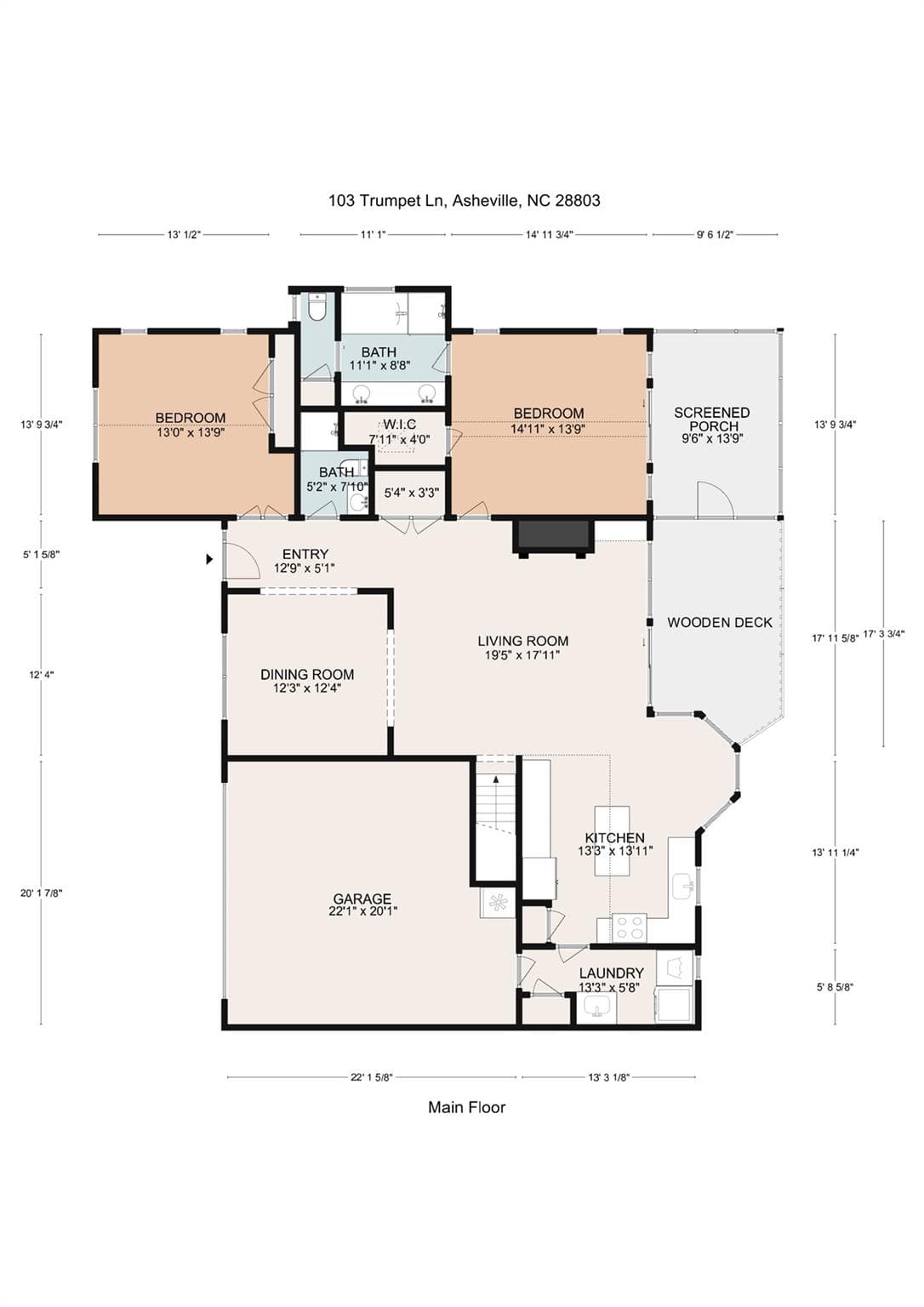 Main Level / Floor Plan - 103 Trumpet Lane, Asheville