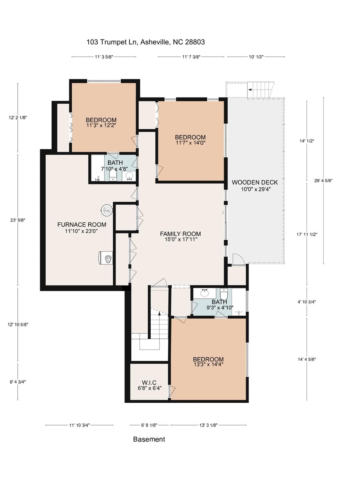 Basement / Lower Level Floorplan - 103 Trumpet Lane, Asheville