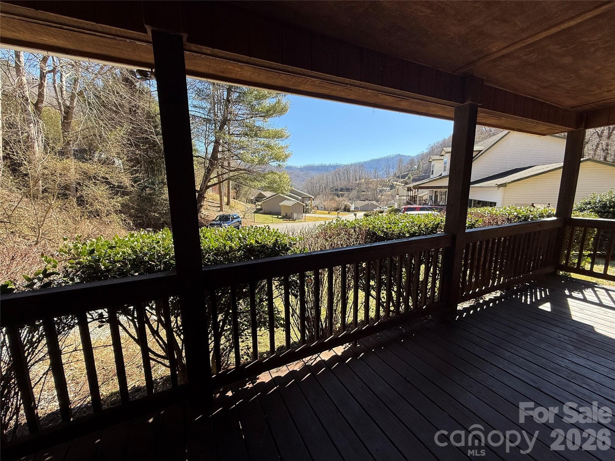 View of mountains from covered front porch - 215 Pinellas Lane, Waynesville