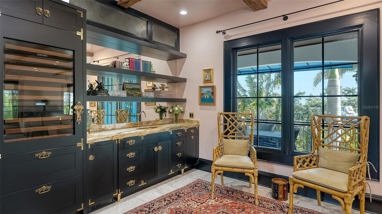 Custom wet bar with wine storage - 513 VILLA ROSA WAY, ANNA MARIA