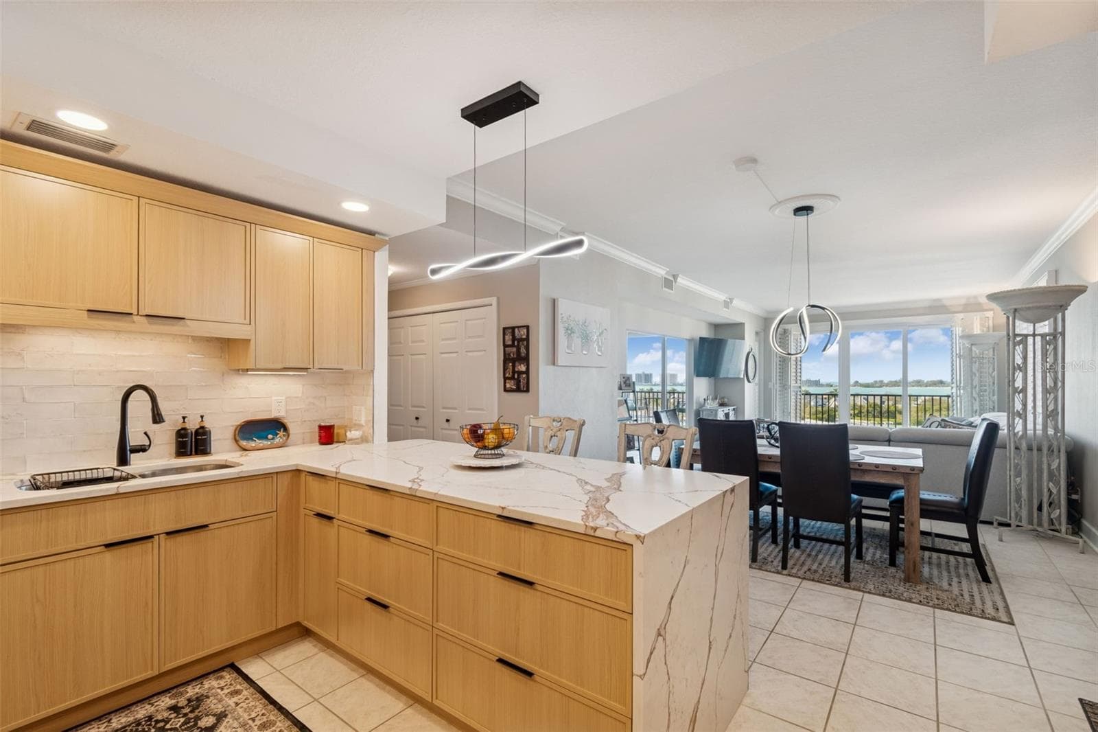 Gorgeous New Open Kitchen!  Open floor plan: kitchen, dining room and living room with water view!! - 4 BELLEVIEW BLVD #701, BELLEAIR