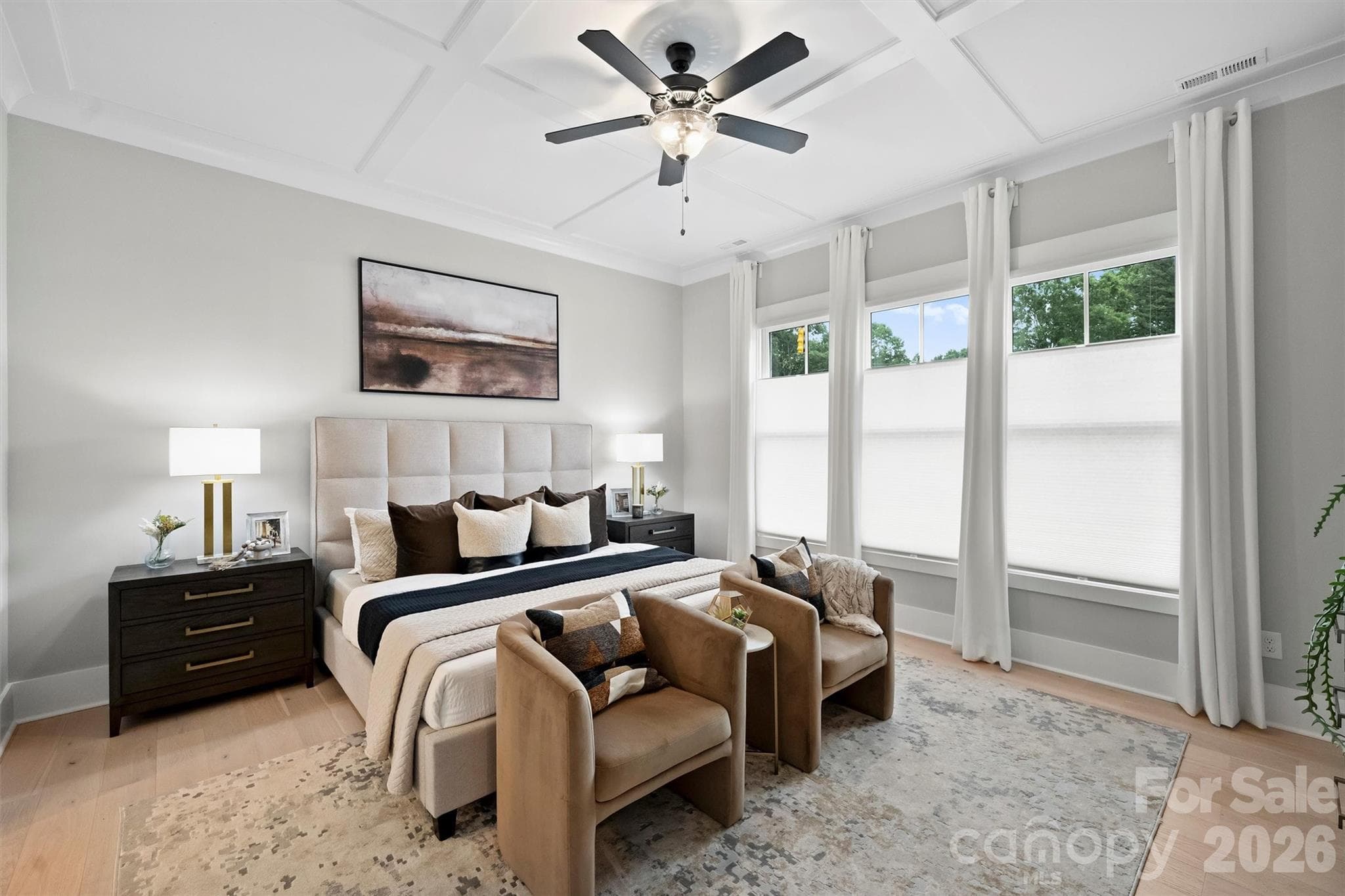 Primary Bedroom - perfect size for a king size bed + additional furniture - 8163 Fairview Road, Charlotte