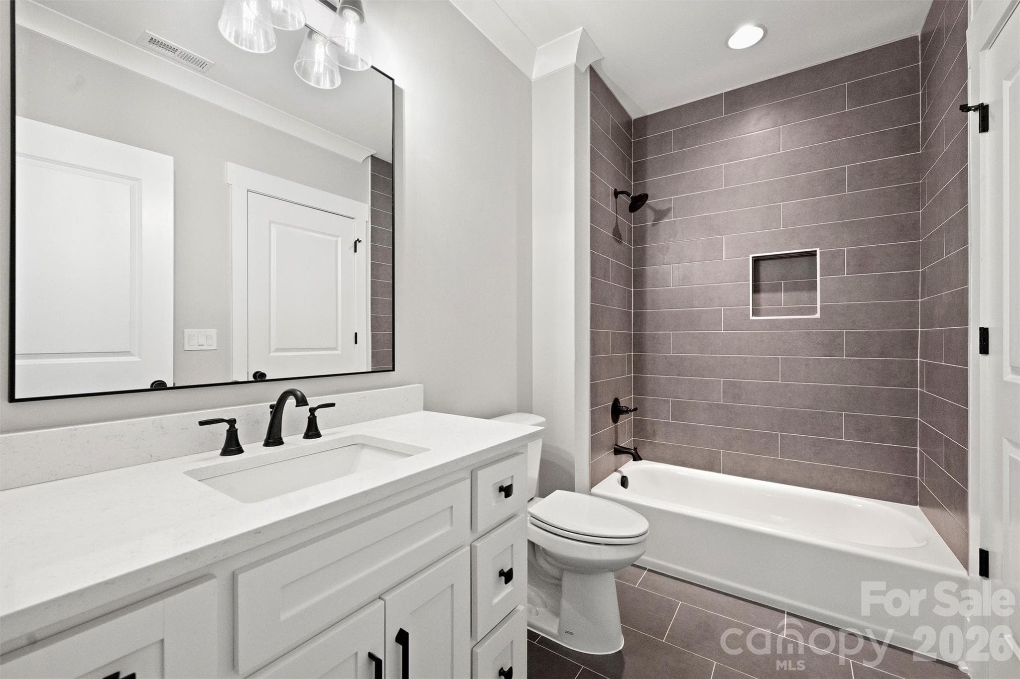 Full Bath - connects to hall and Bedroom 3 - 8163 Fairview Road, Charlotte