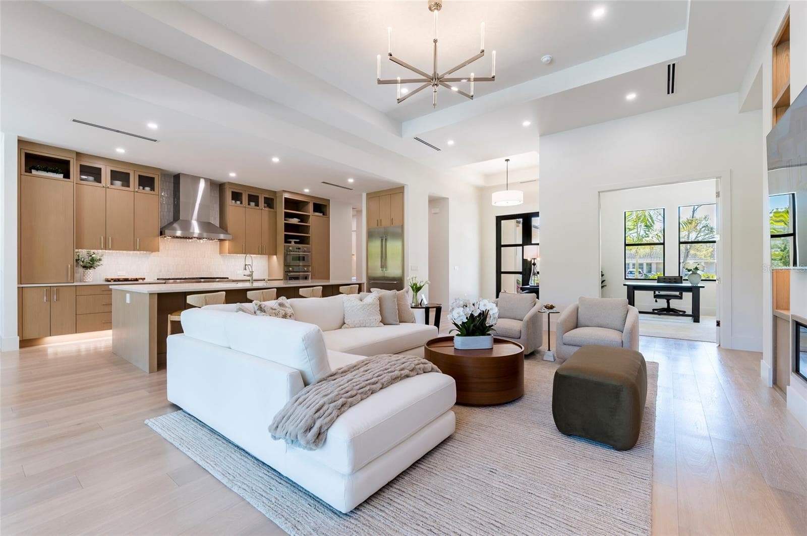 Great Room and view into office - 1959 WISTERIA ST, SARASOTA