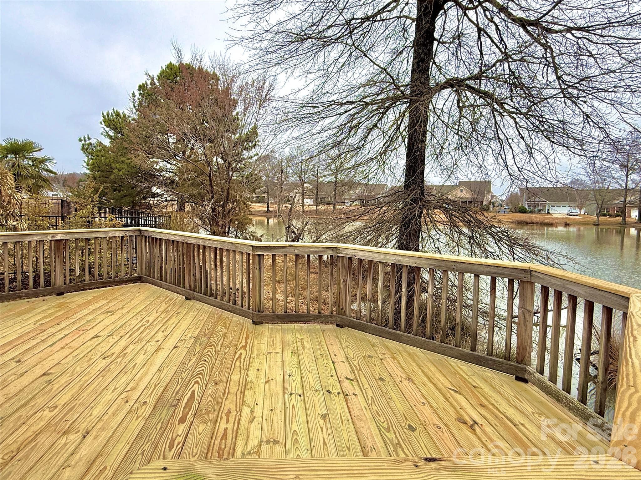 Back Deck with Pond View (Winter) - Rock Hill