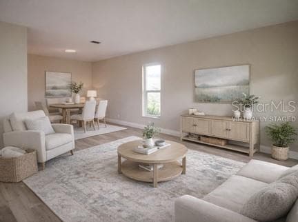 Virtually staged living room - 1350 GLENGARRY DR, PALM HARBOR