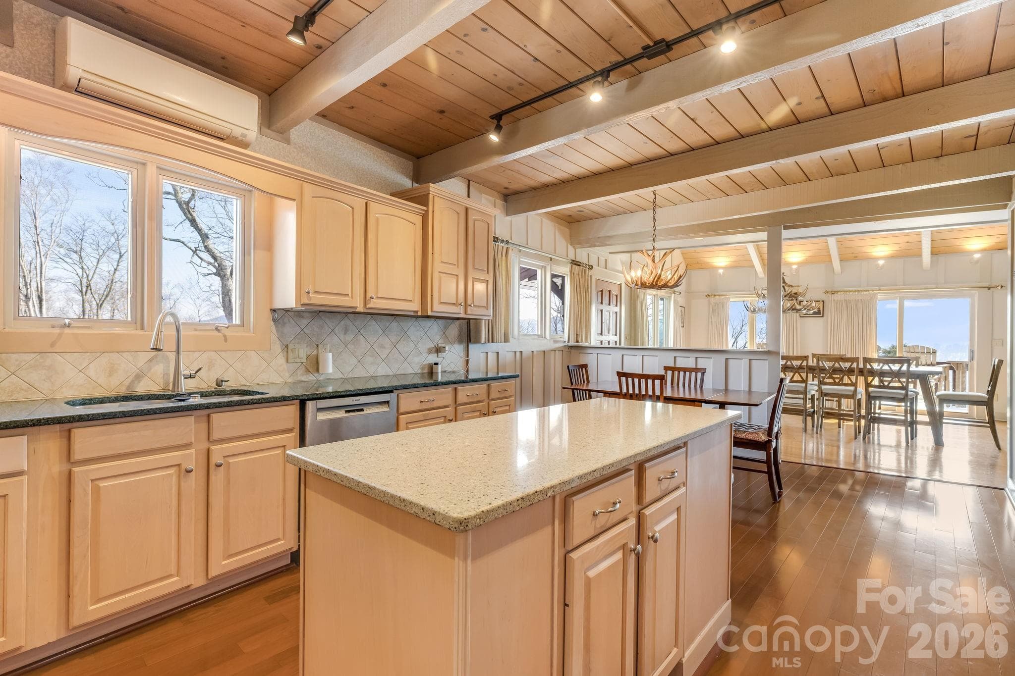 Kitchen Open to Dining - 301 Highland Circle, Sugar Mountain