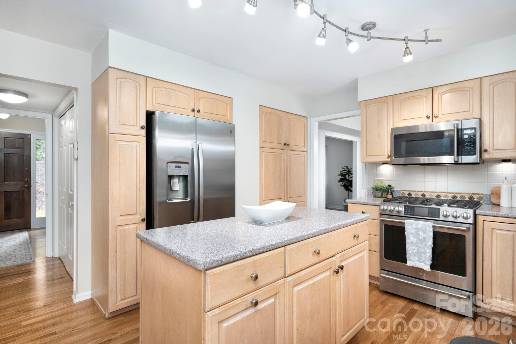 Kitchen island stainless appliances - 107 Ballantree Drive, Asheville