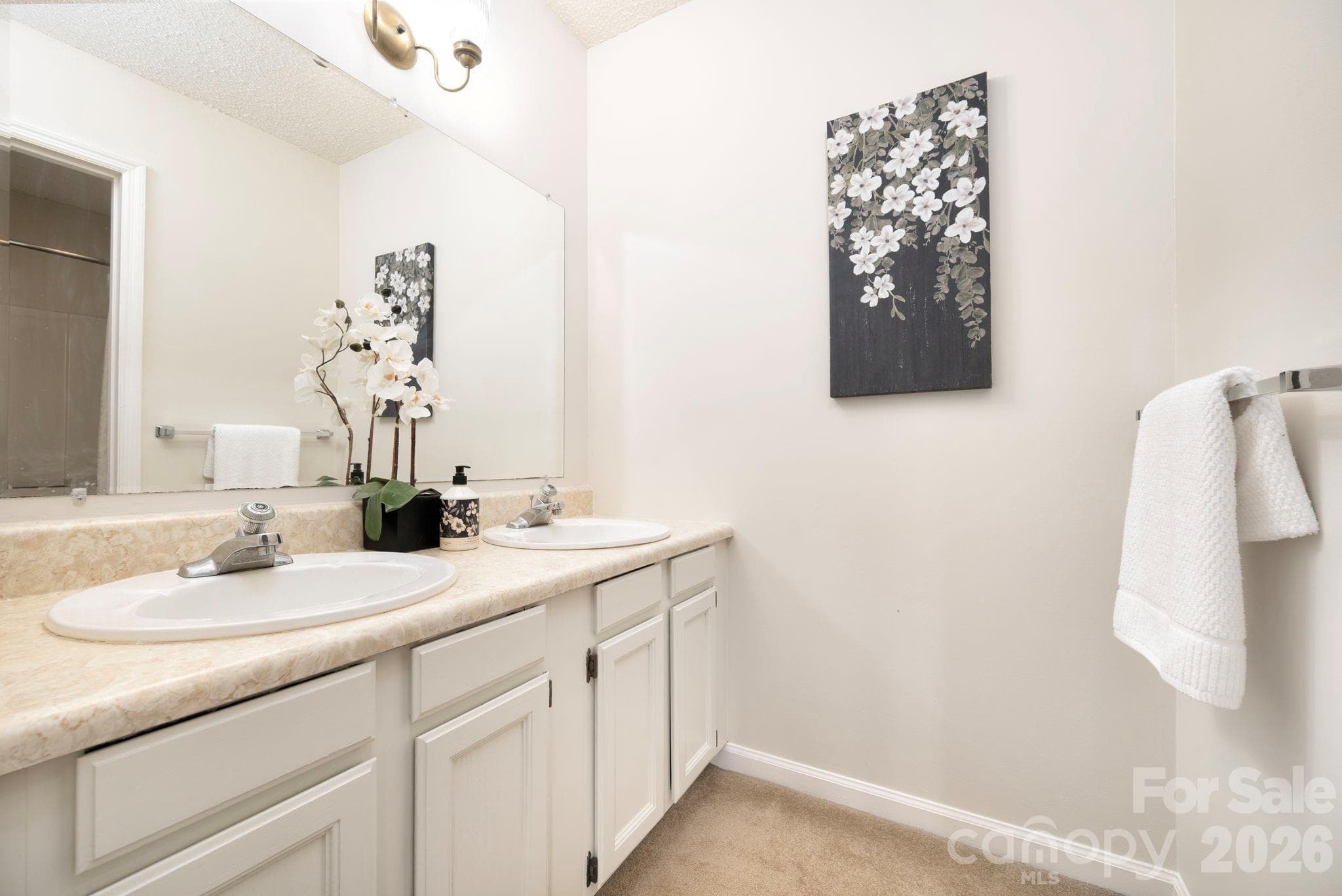 Ensuite Primary Bathroom Double Vanity Sinks - 107 Ballantree Drive, Asheville