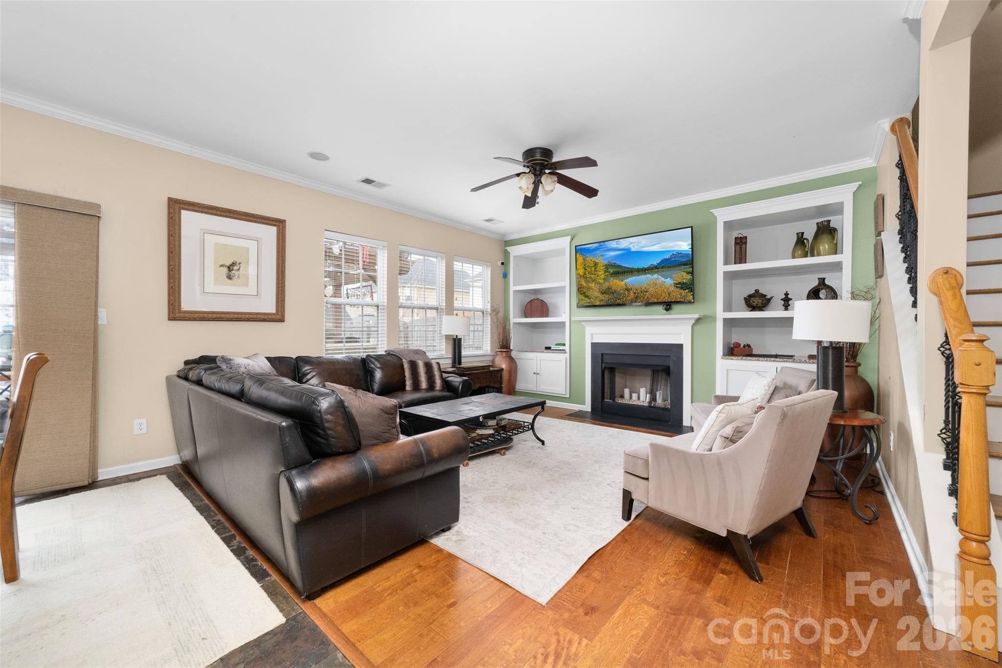 Family room wit built ins and gas fireplace - Charlotte