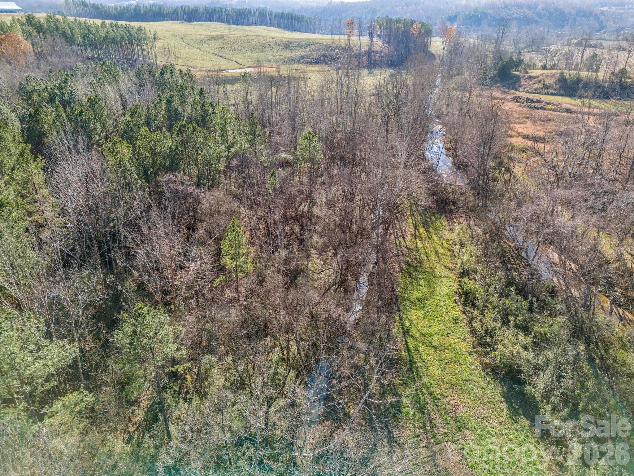 back side of neighboring property is cleared fields, keep the trees as buffer or open up for amazing sunsets, potentially!!!! - 0 Farmer Johns Trail, Rutherfordton