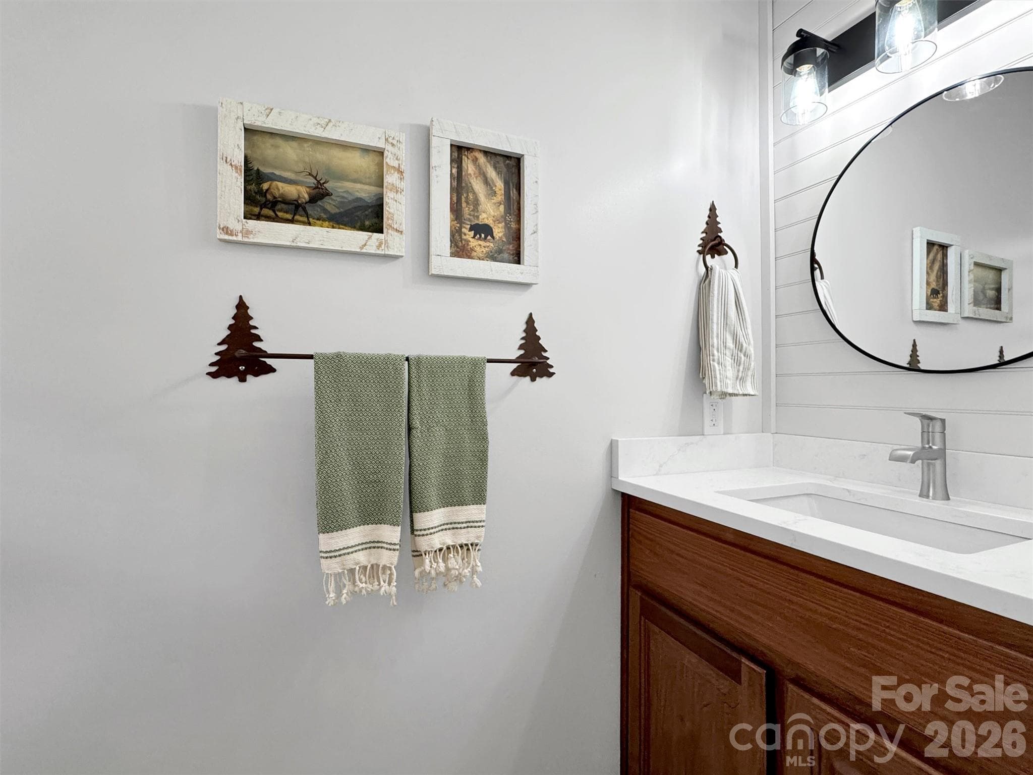 Powder Room with Quartz - 28 Mountain Breeze Drive, Maggie Valley