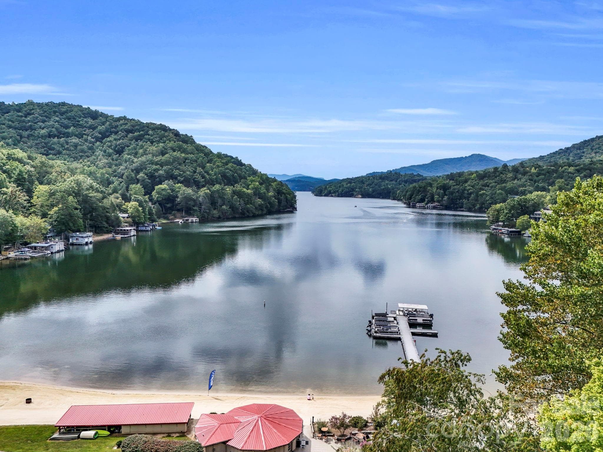 Private beach with lake access (photo taken pre-Helene) - 308 Bluebird Road, Lake Lure