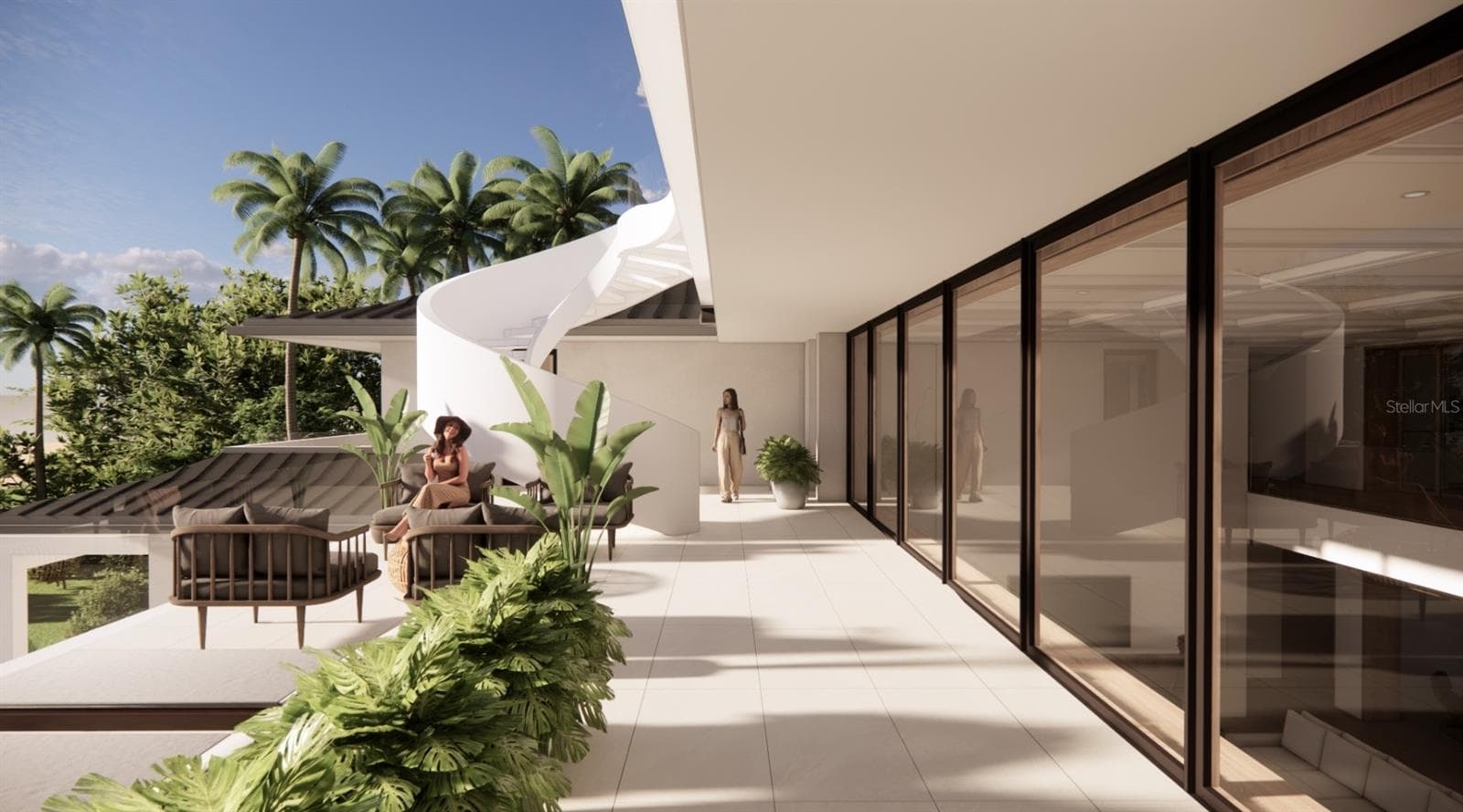 Main House - Second Story Patio - Rendering AI Generated - 5965 GULF OF MEXICO DR, LONGBOAT KEY