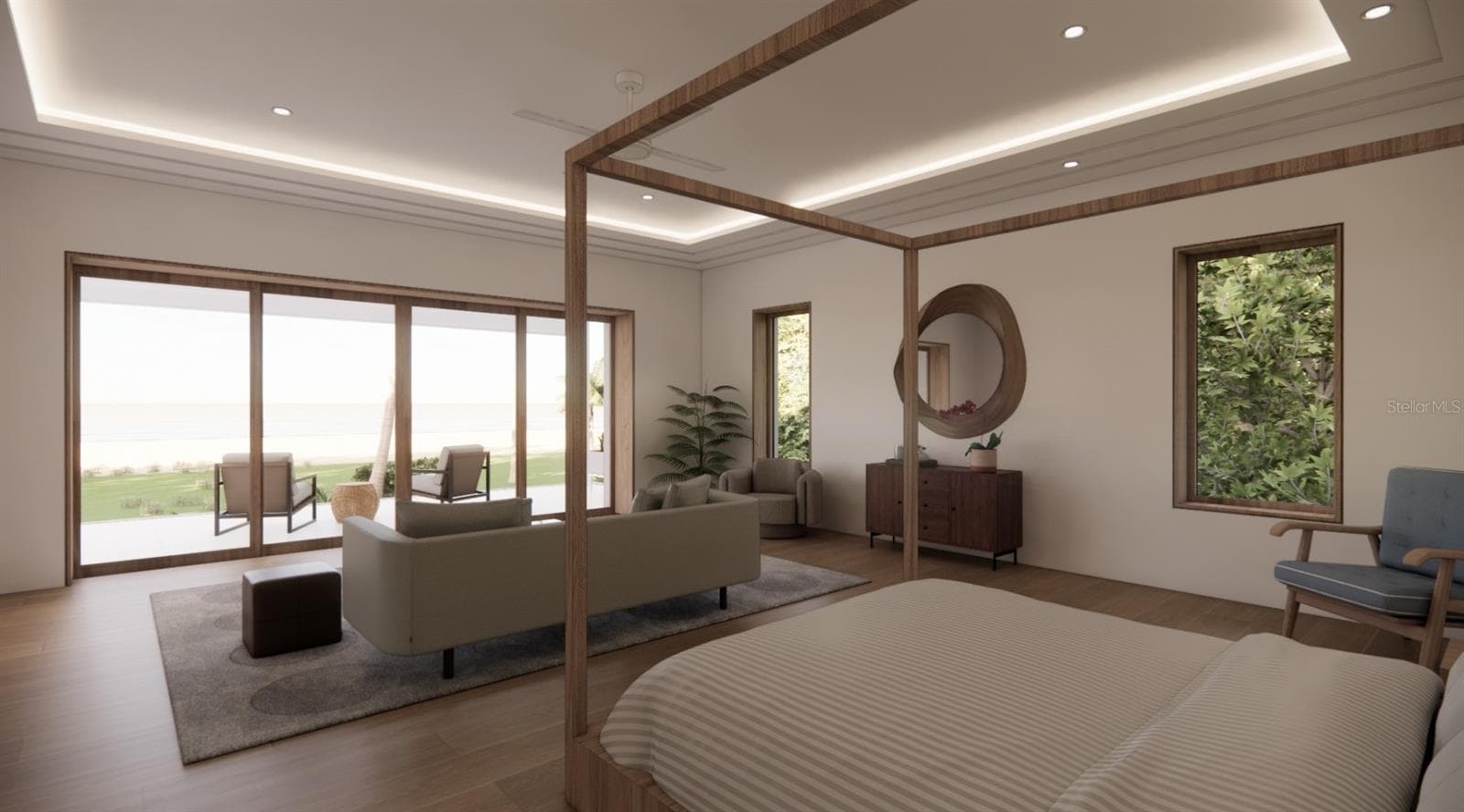Main House - Primary Bedroom Rendering - 5965 GULF OF MEXICO DR, LONGBOAT KEY