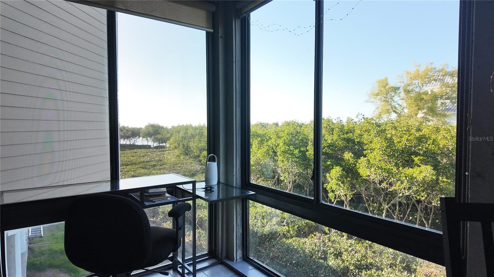 Lanai can be opened to central AC/Heat and has views of the mangroves, Gulf of Mexico and Sunset Beach.... Howard Beach in the background. - 1500 SUNSET RD BLDG C #C7, TARPON SPRINGS