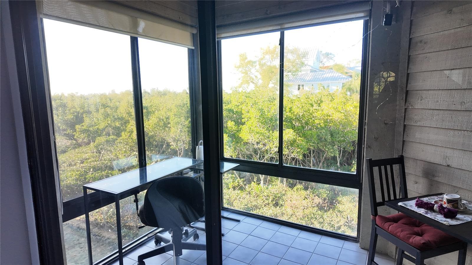 Lanai can be opened to central AC/Heat and has views of the mangroves, Gulf of Mexico and Sunset Beach.... Howard Beach in the background. - 1500 SUNSET RD BLDG C #C7, TARPON SPRINGS