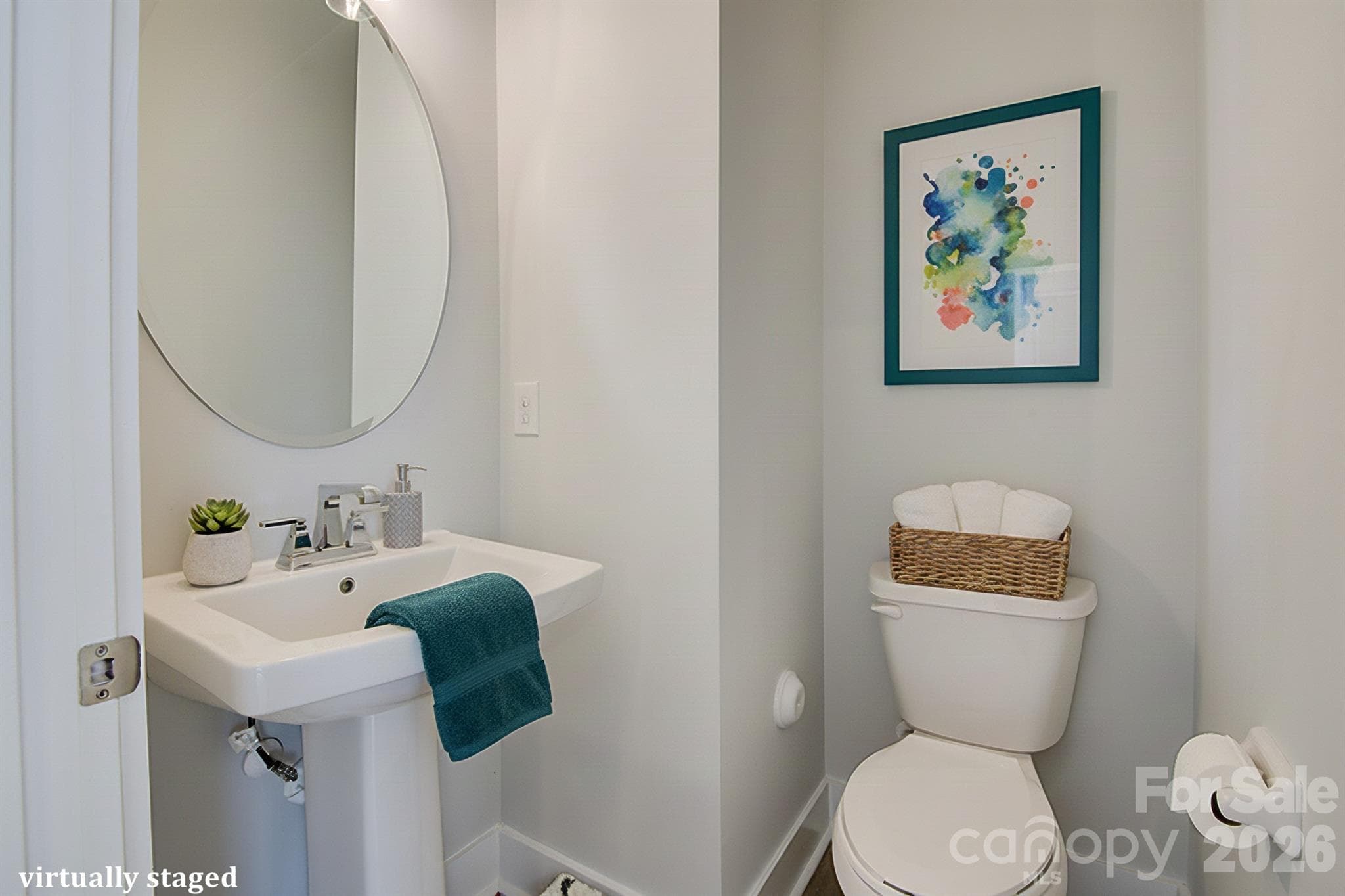 Virtually Staged half bath - 5939 Ardrey Kell Road, Charlotte