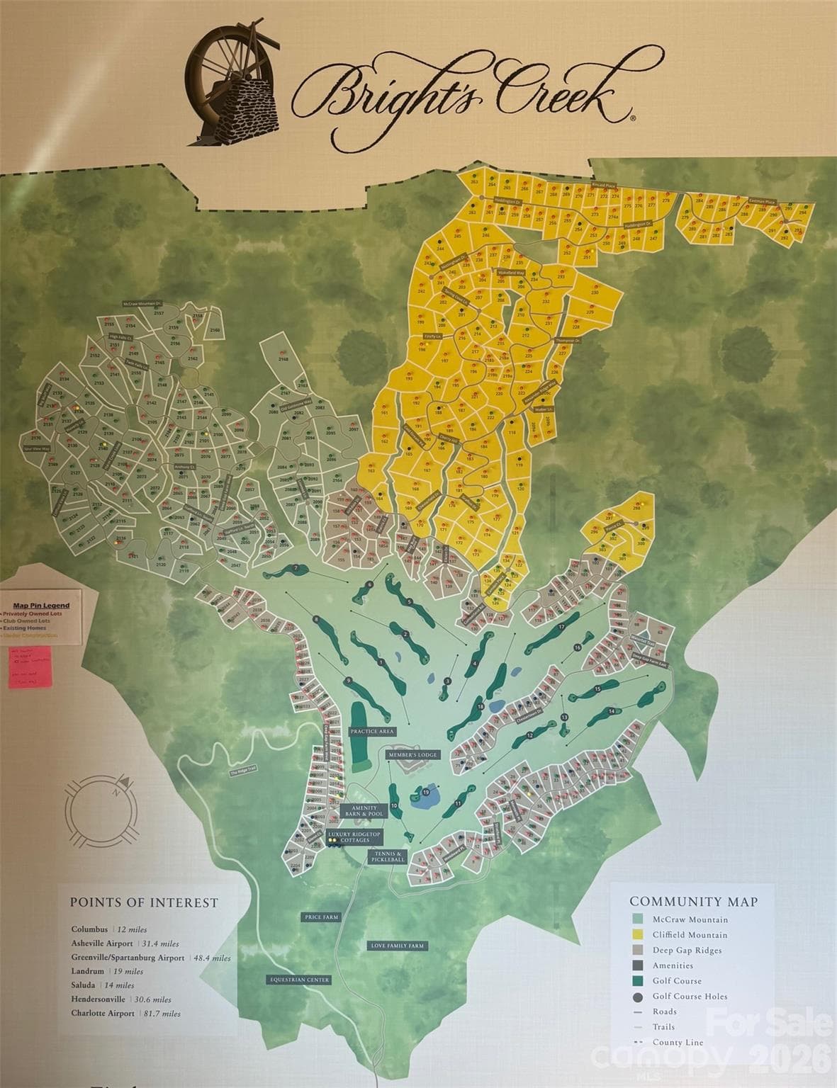 Plat of the Brights Creek Community - Mill Spring