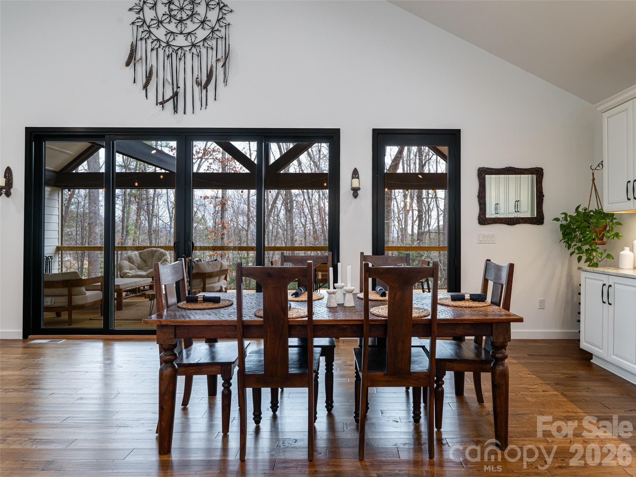 Dining Room has large sliders plus a single door to screened deck - 508 Avery Creek Road, Arden