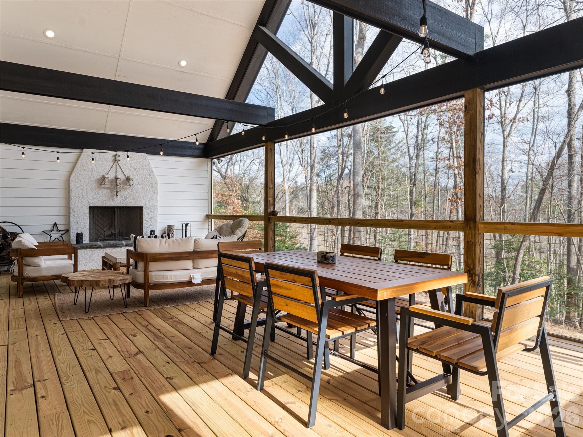 Screened in deck with mountain views perfect for al fresco dining - 508 Avery Creek Road, Arden