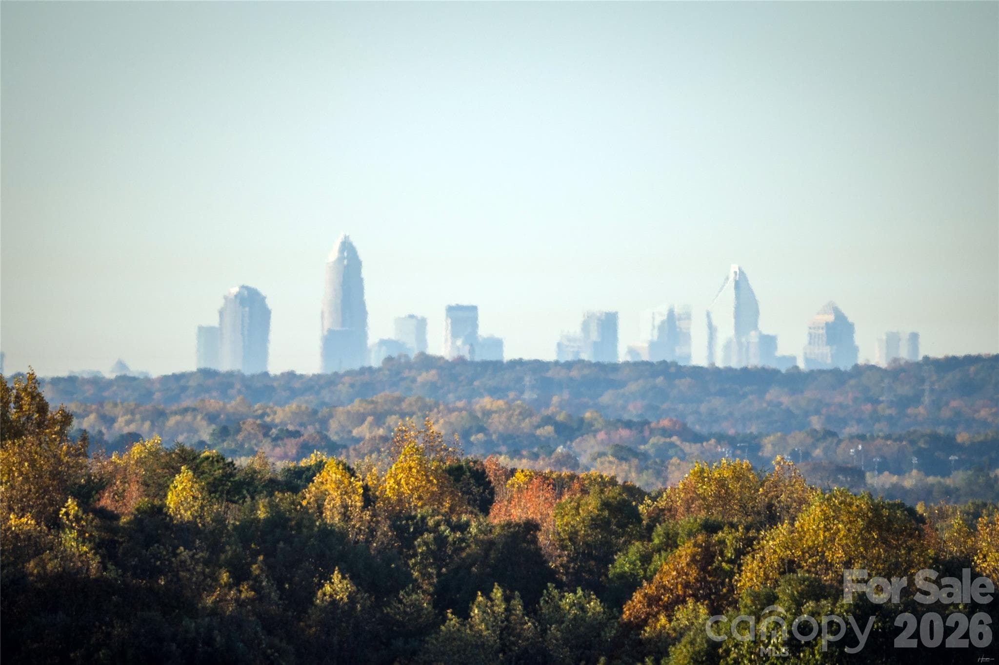 Views of Downtown Charlotte from the entrance of Boulder Run - Davidson