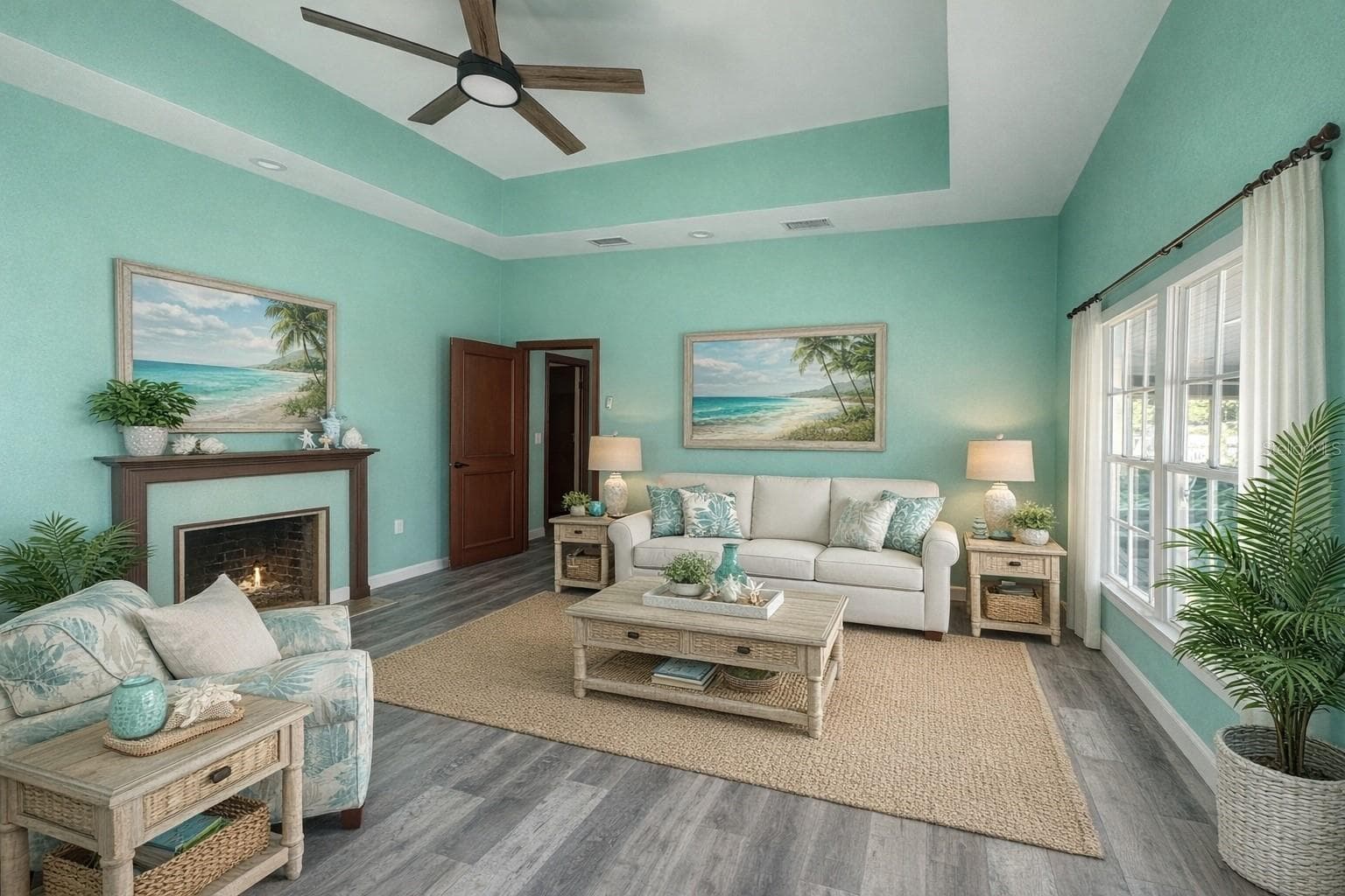 Digitally staged Living Room - 503 N POLK AVE, ARCADIA