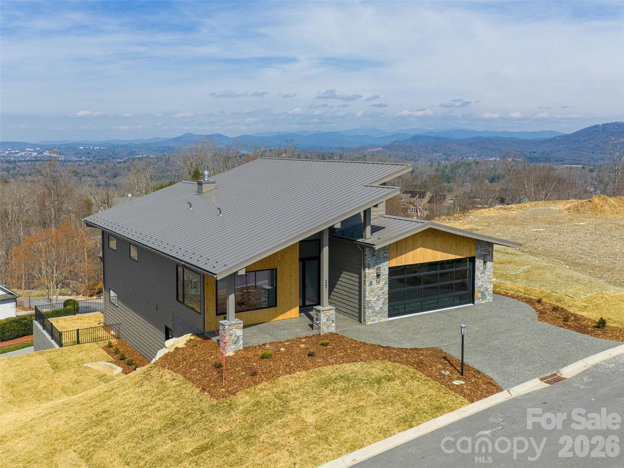 Front of Home showing Mountain Views - 247 Coachman Drive, Hendersonville