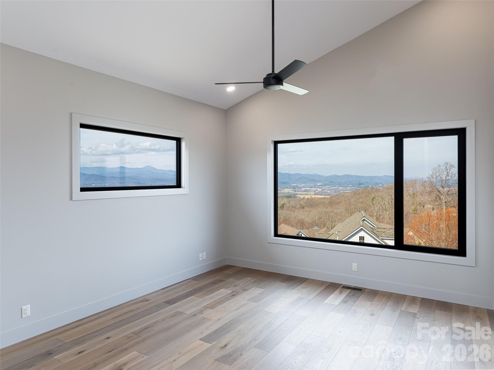 Primary Bedroom with Majestic Long Range Mountain Views - 247 Coachman Drive, Hendersonville