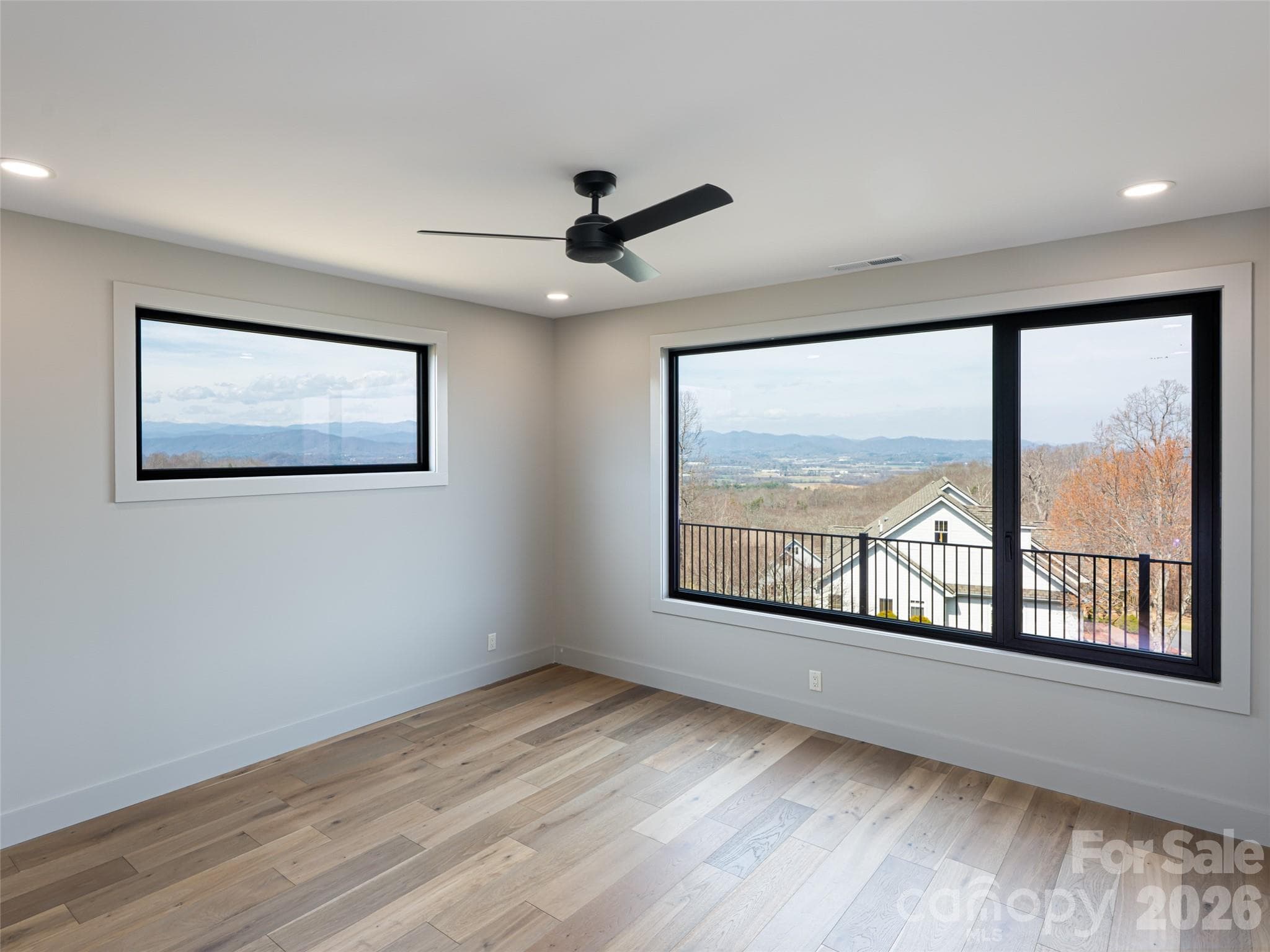 Back Left Bedroom in Basement - Fantastic mountain views! - 247 Coachman Drive, Hendersonville