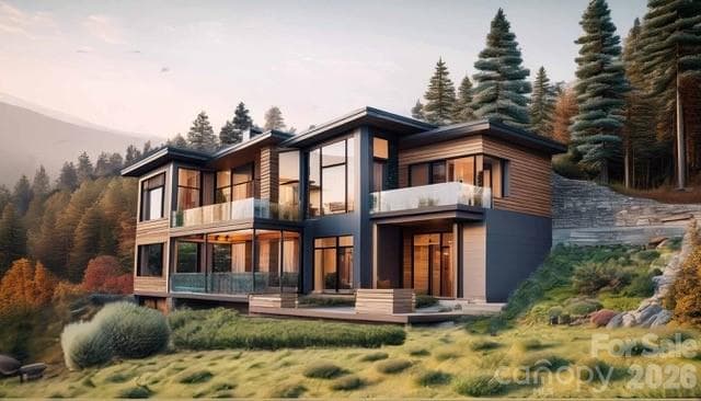 Proposed custom home design by BCA Architectural — plans available for the right buyer - Asheville