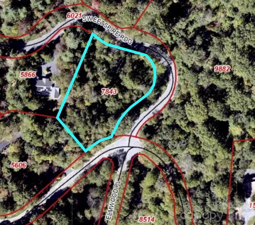 Property boundary outline — 510 Sweetspire Ridge - Asheville