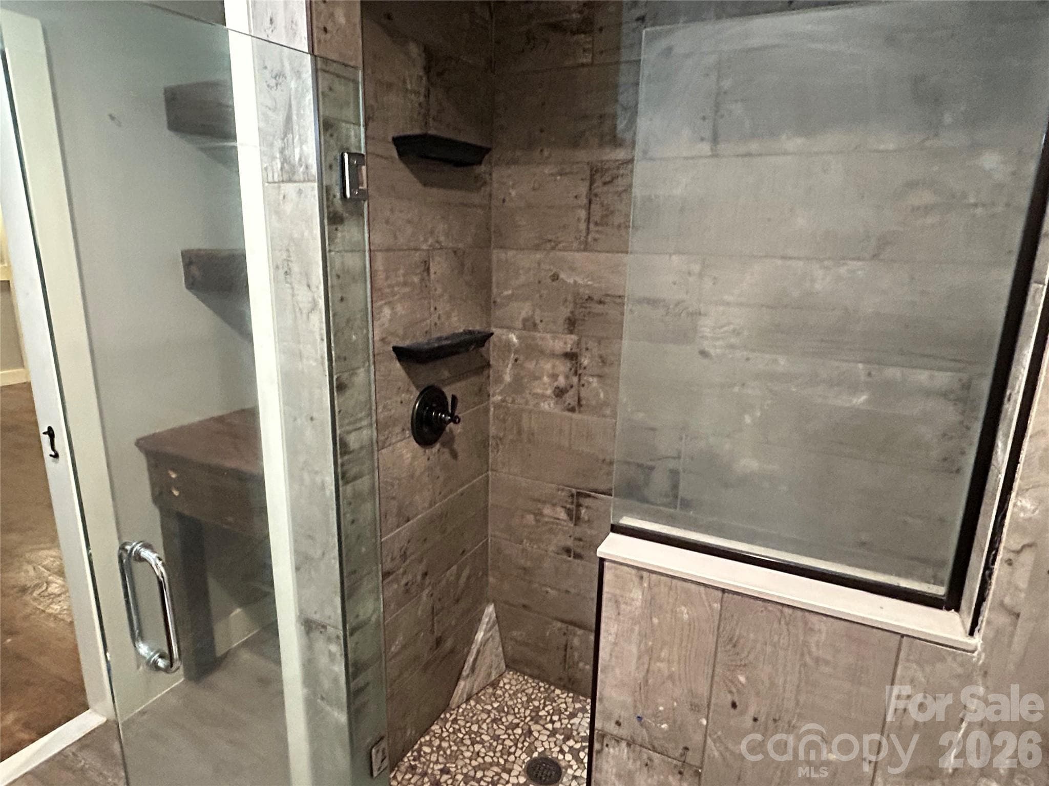 Basement bathroom walk in shower - 330 Potts Drive, Waynesville