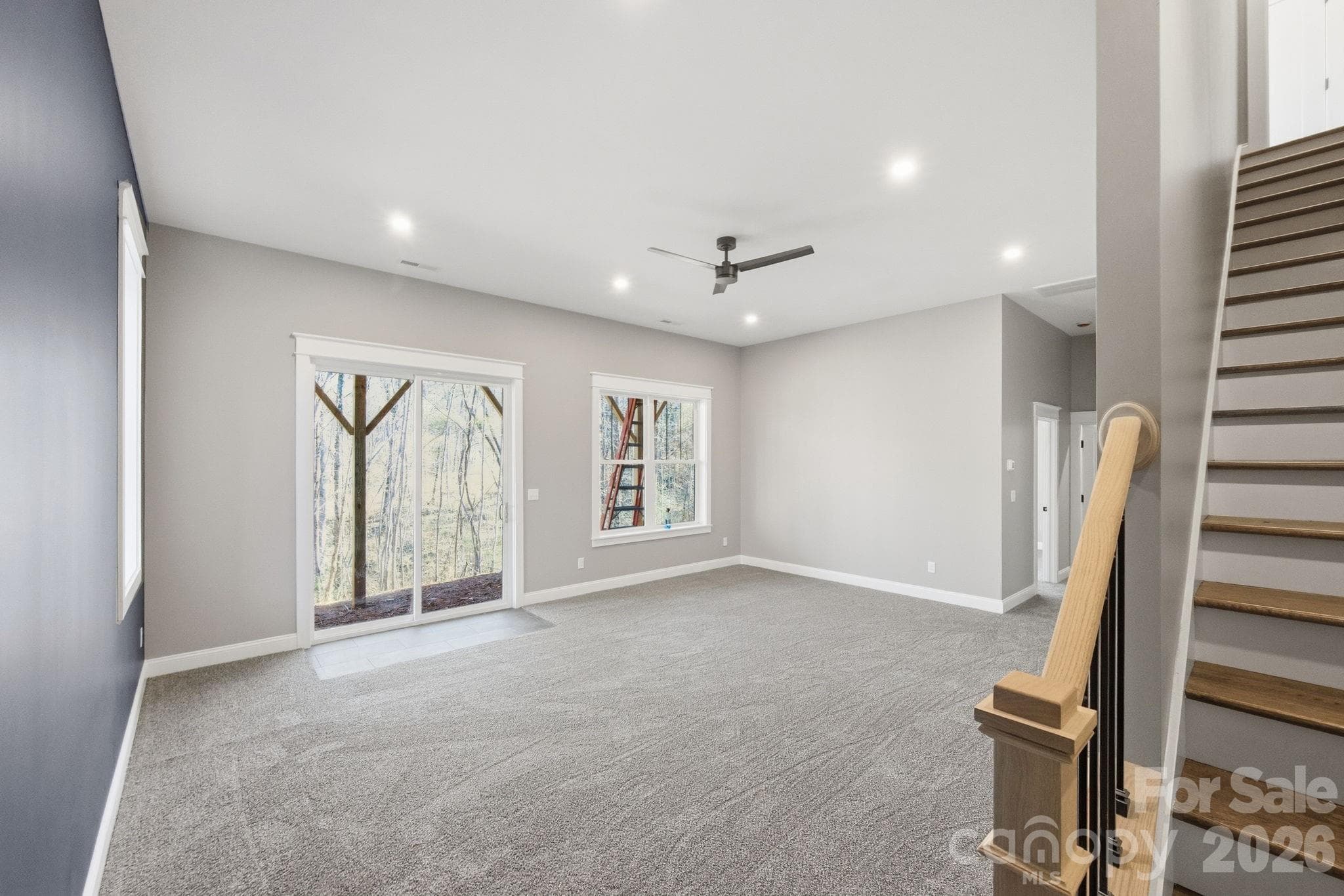 Recreation Room with 10' Ceilings - 22 Deep Woods Road, Weaverville