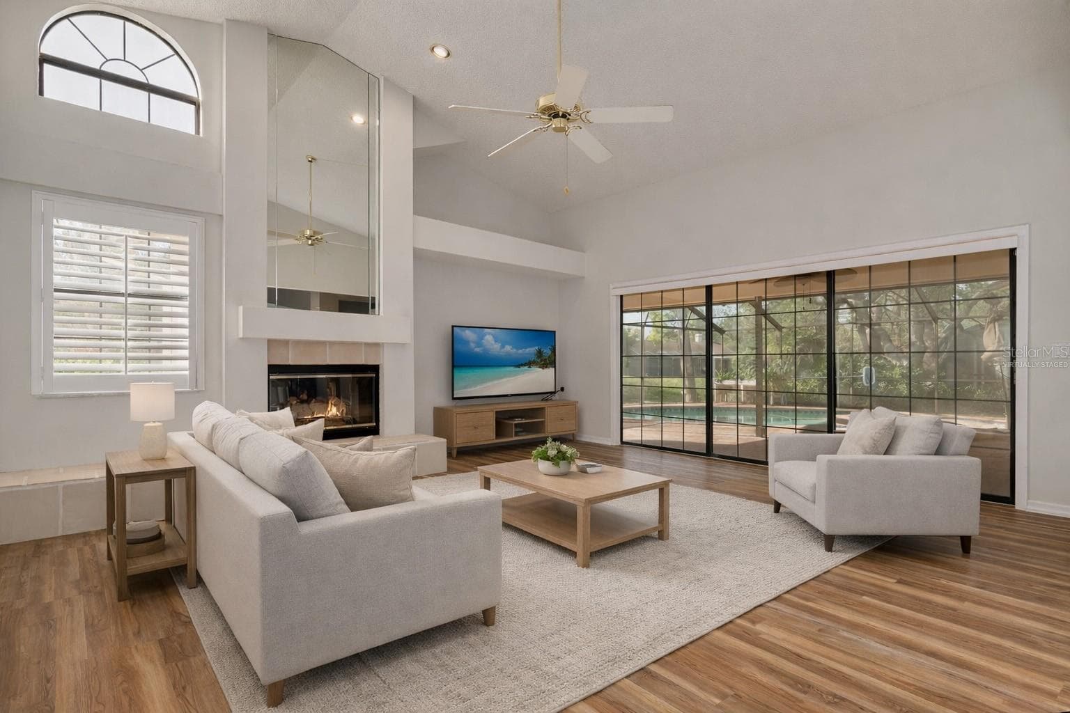 Virtually Staged Family Room - 470 HICKORYNUT AVE, OLDSMAR