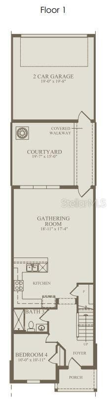 Floor Plan - Floor One - 10130 HADLEY ST, ORLANDO