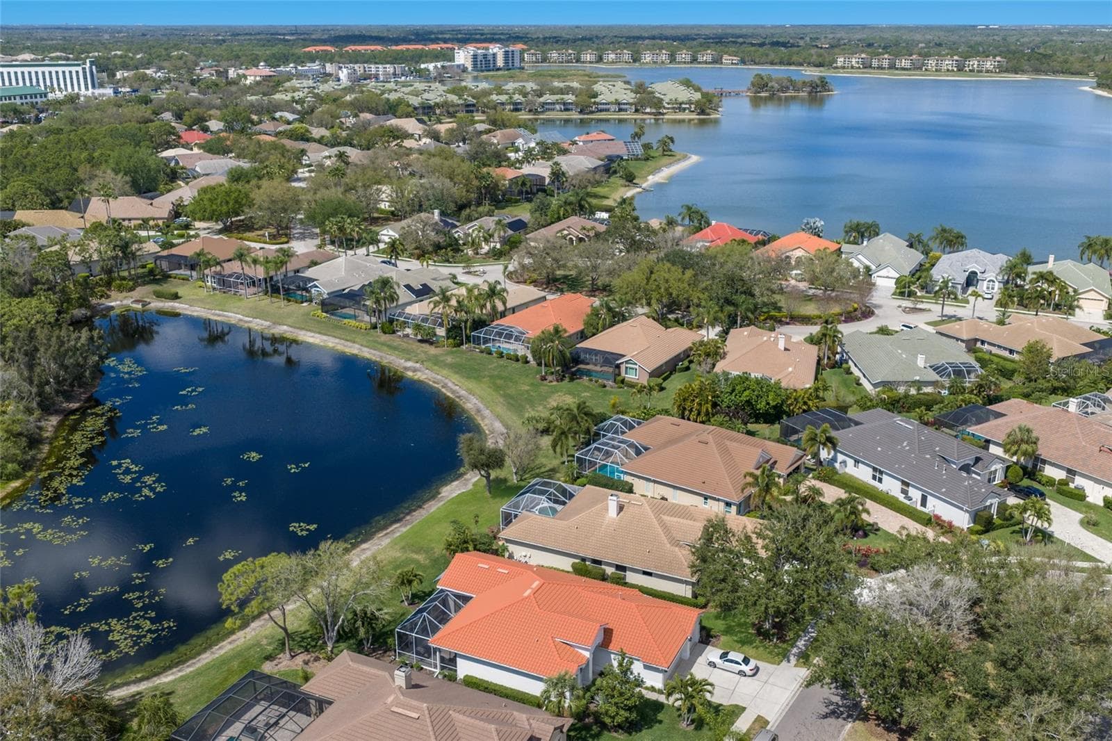 drone view over home - 8428 MISTY MORNING CT, LAKEWOOD RANCH