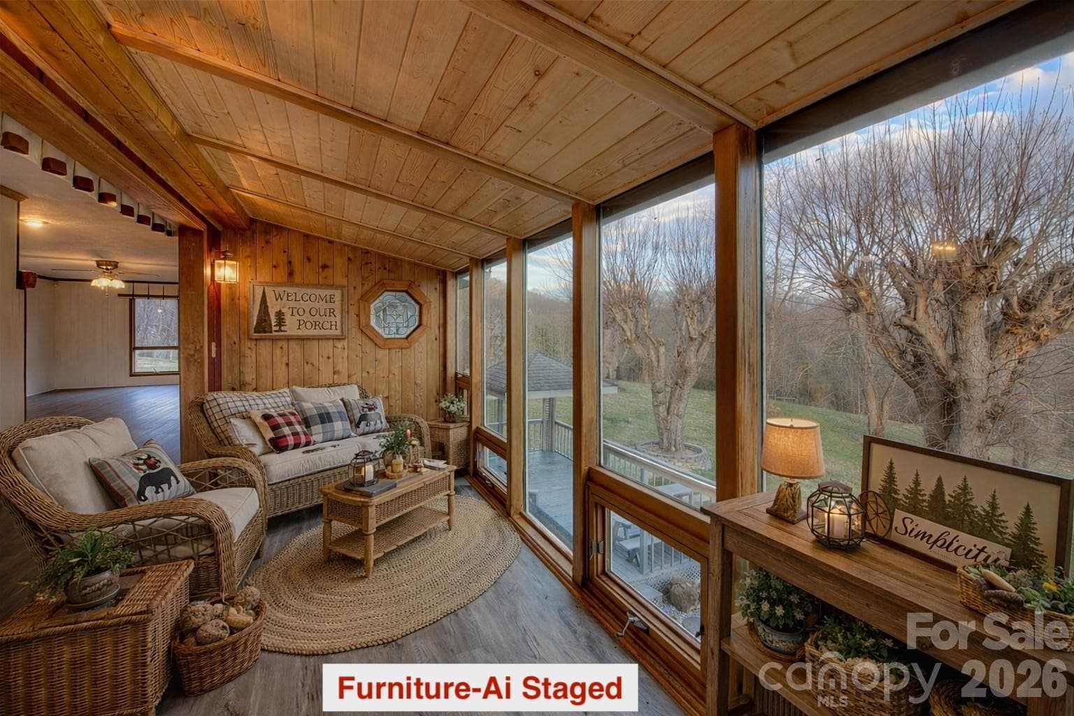 Sunroom with staged furniture - Burnsville