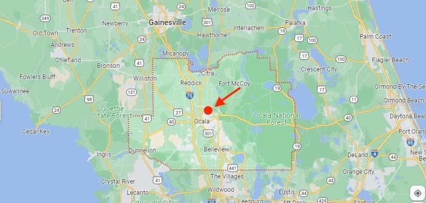 Location on north side of Ocala - 963 NE 20TH ST, OCALA