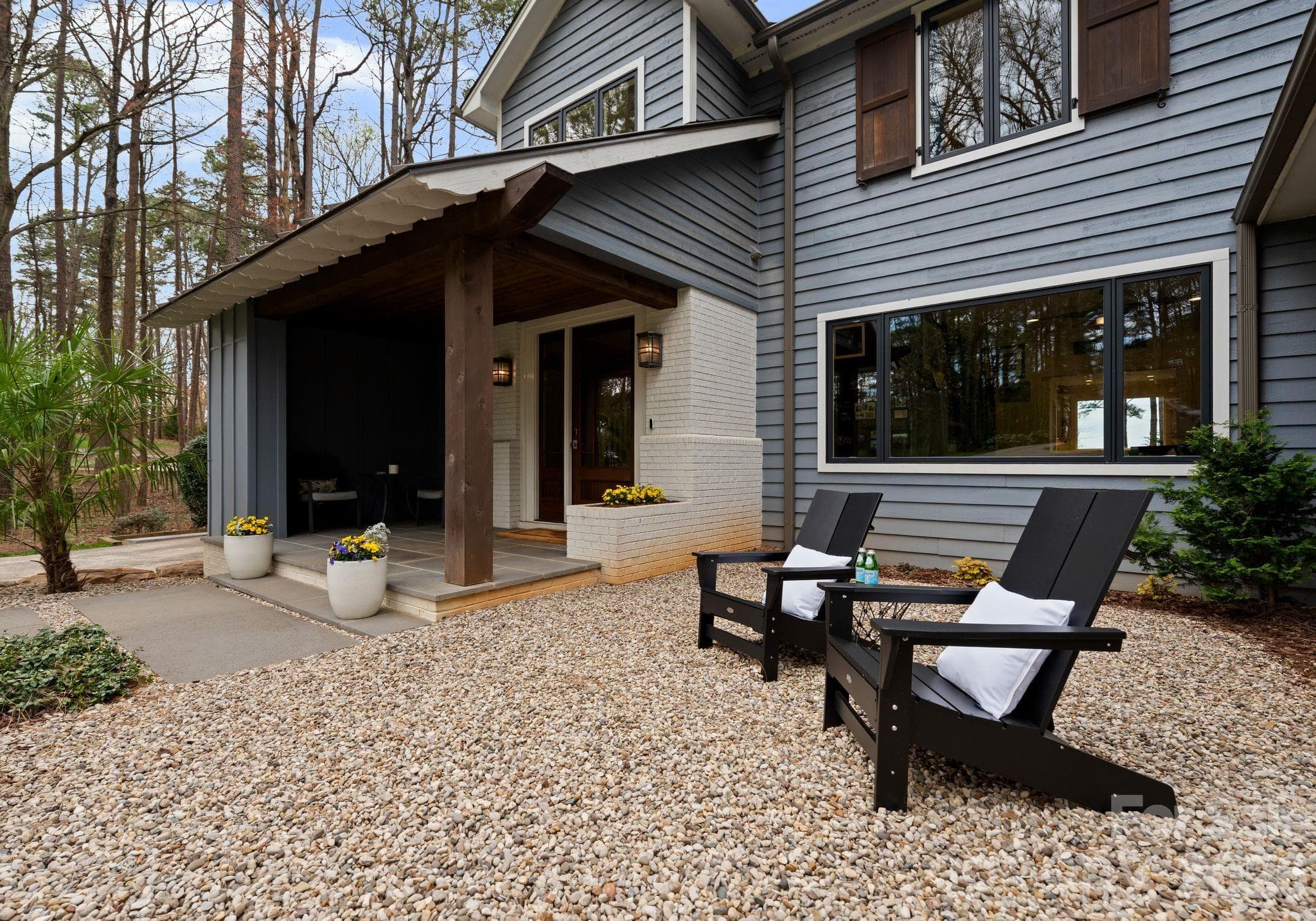 Front Courtyard with Serene Garden - 16208 Weatherly Way, Huntersville
