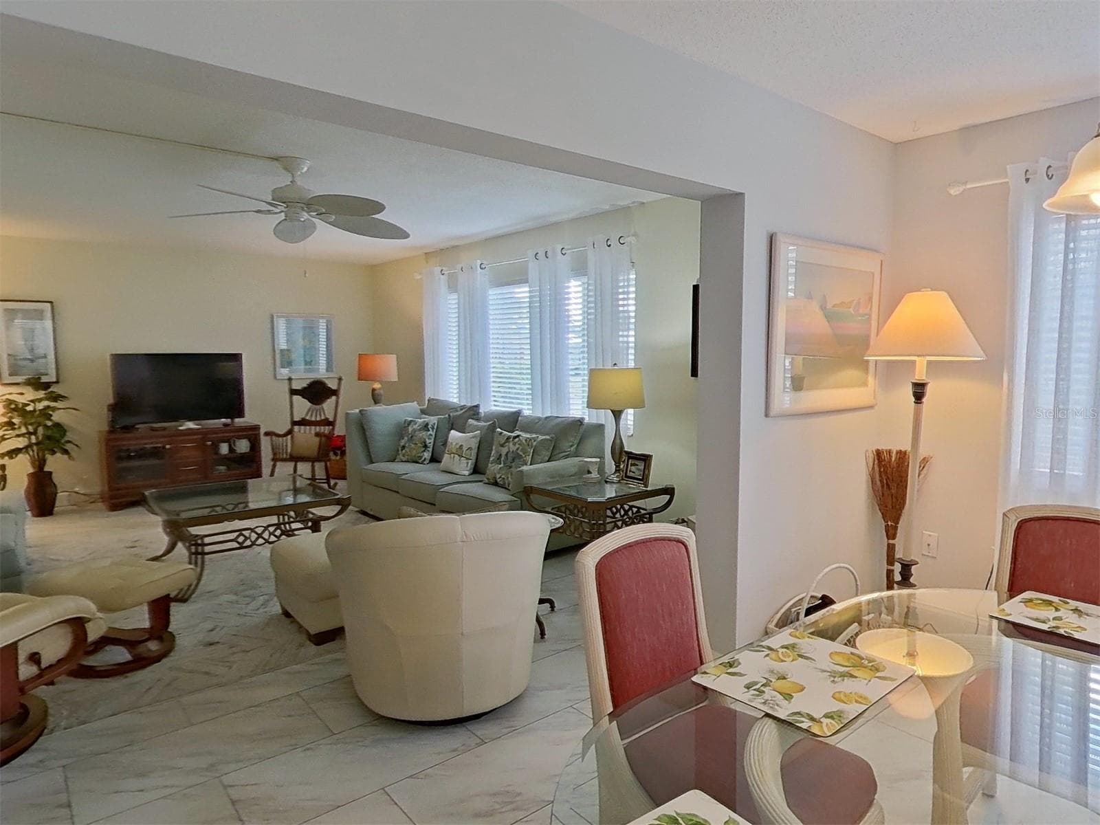 The dining room is adjacent to the living room. Tiled throughout - 1845 VERA PL #29, SARASOTA