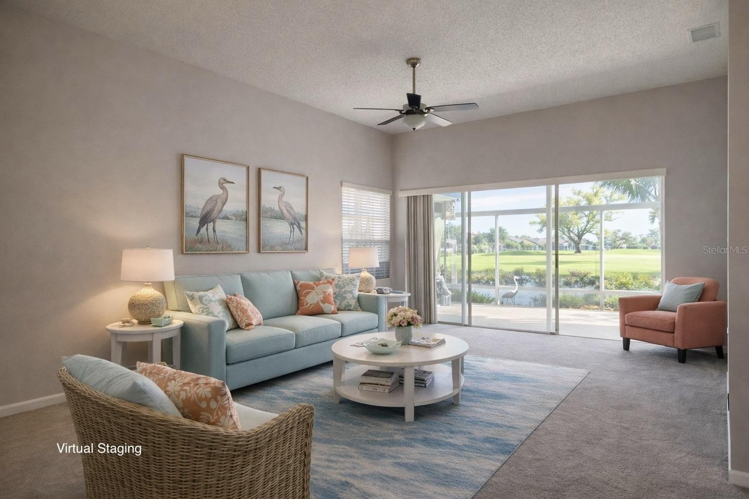 Living Room (Virtual Staging) - 4310 MURFIELD DR E, BRADENTON