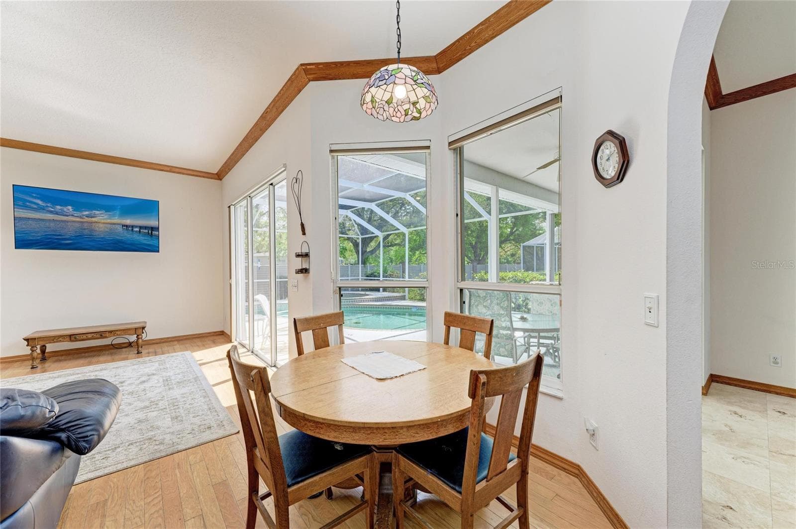 Eat in kitchen area overlooks pool - 7604 52ND TER E, BRADENTON