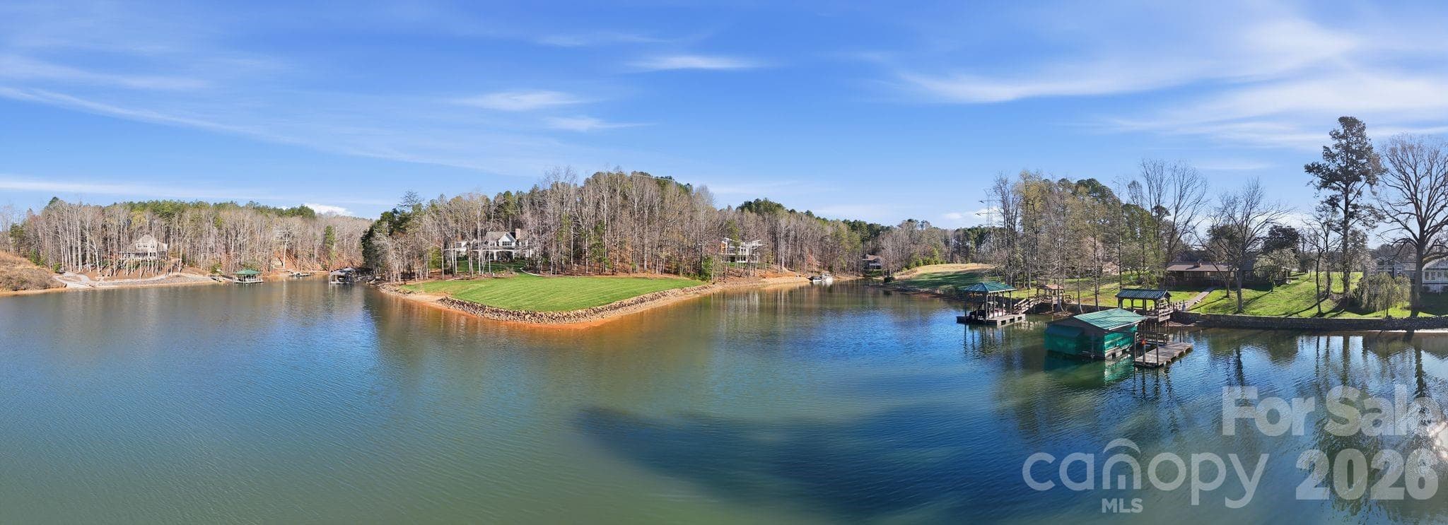 View from lake. Last green roofed dock to the inside of the cove - Troutman