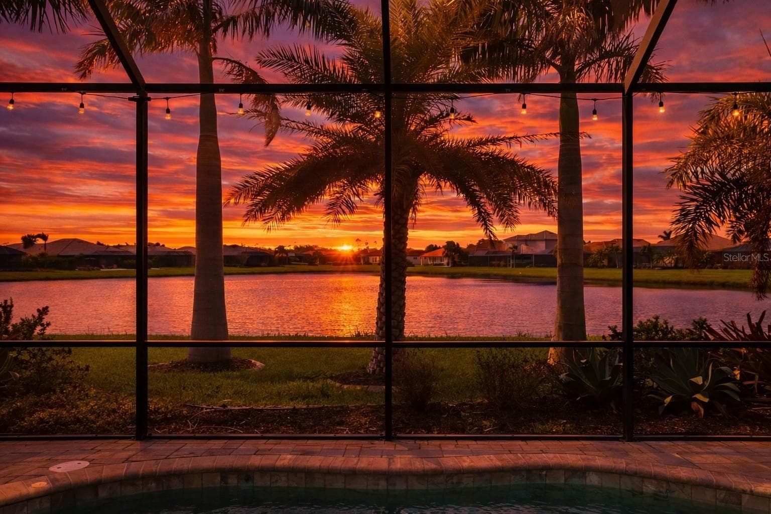 Sunset View from Pool - 10107 CARNOUSTIE PL, BRADENTON