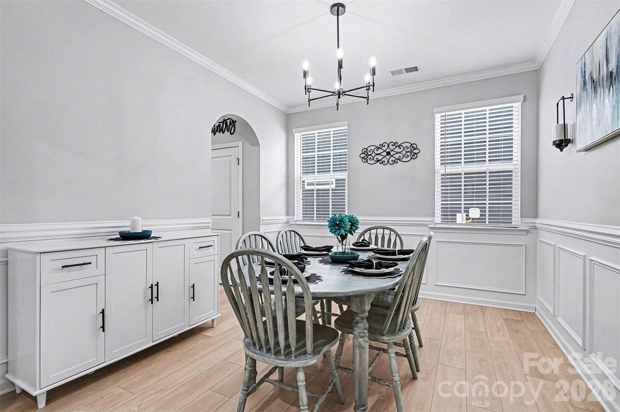 Formal dining with gorgeous wood work - 310 Hamptons Cove Road, Troutman