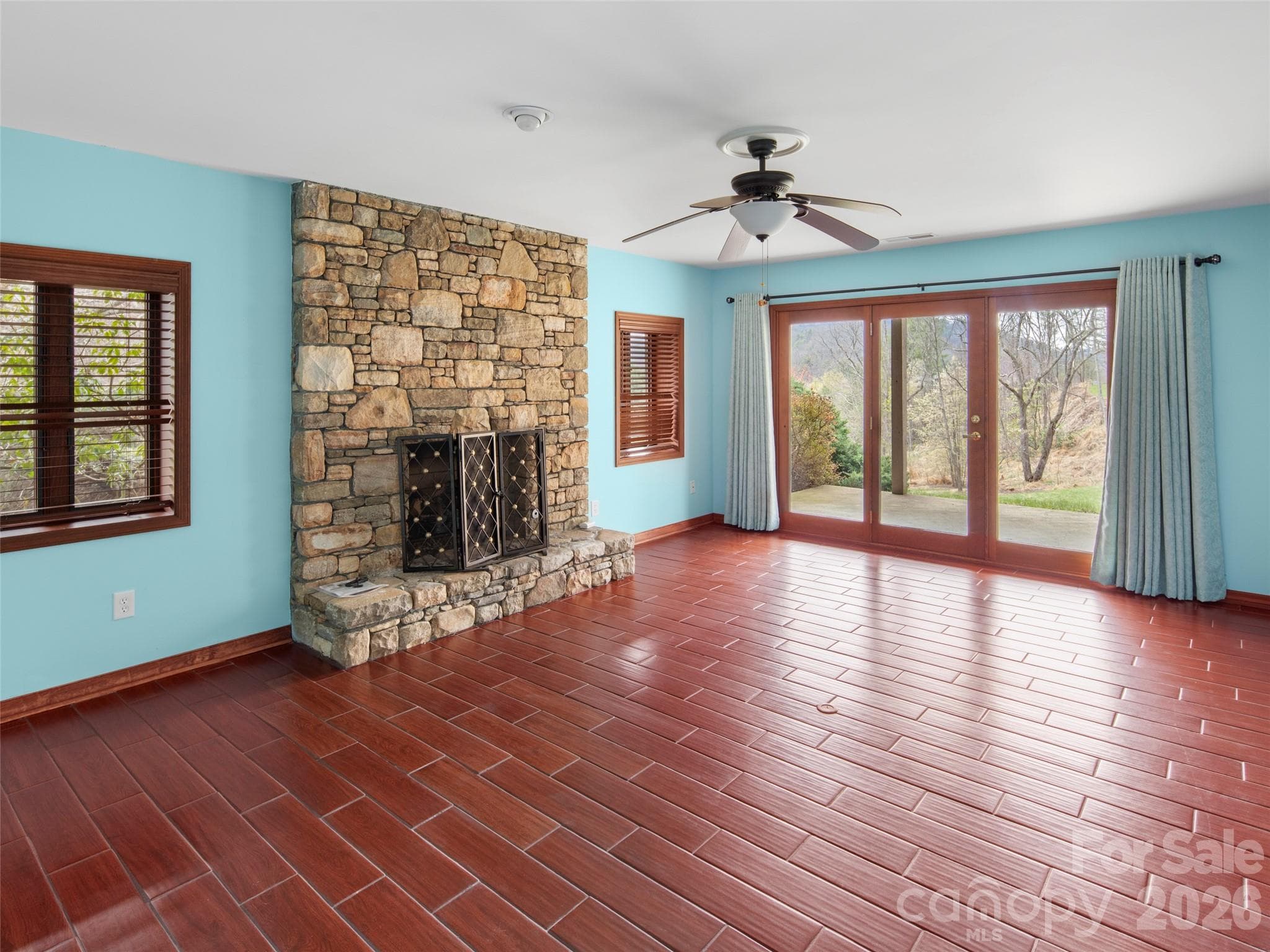 Terrace level family room with walk-out to patio - Asheville