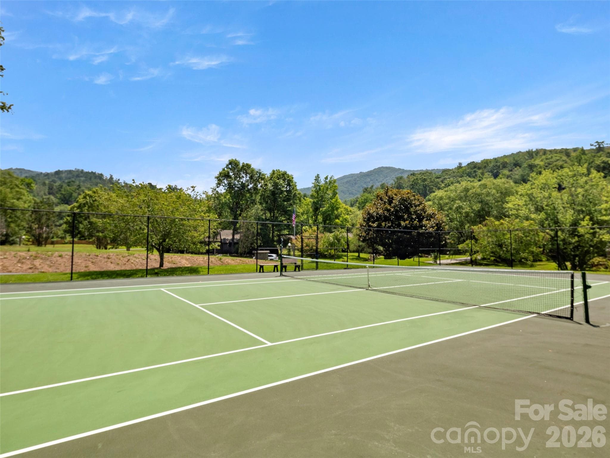 Tennis court next to the clubhouse - Asheville