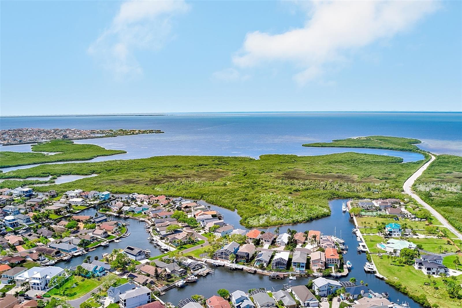 AERIAL WATERFRONT - 6518 SAND SHORE LN, NEW PORT RICHEY
